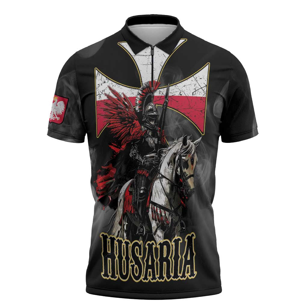 Polish Winged Hussars Zipper Polo Shirt Husaria Poland Pride Knight Armor