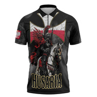 Polish Winged Hussars Zipper Polo Shirt Husaria Poland Pride Knight Armor