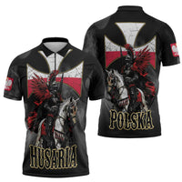 Polish Winged Hussars Zipper Polo Shirt Husaria Poland Pride Knight Armor