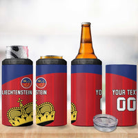 Custom Liechtenstein Football 4 in 1 Can Cooler Tumbler Come On The Blue-Reds
