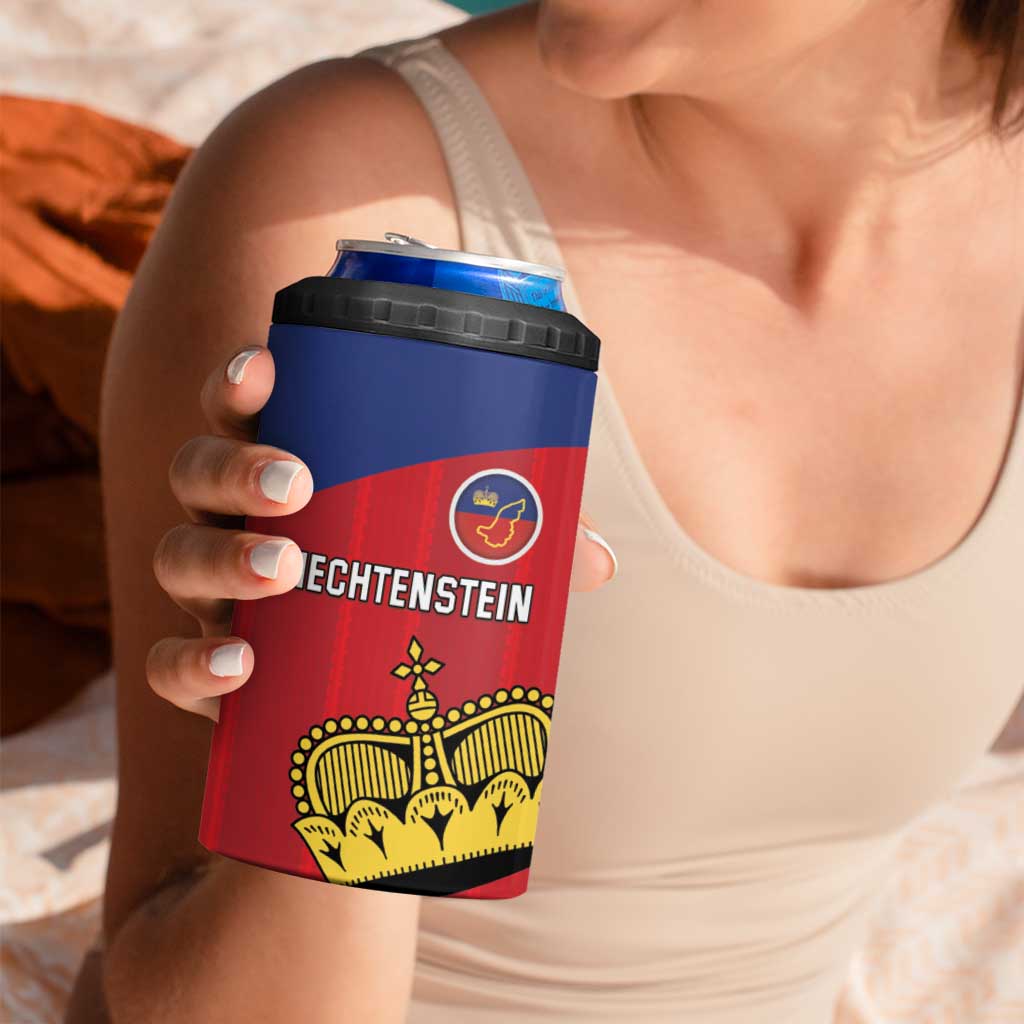 Custom Liechtenstein Football 4 in 1 Can Cooler Tumbler Come On The Blue-Reds