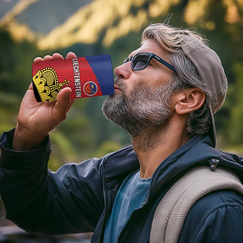 Custom Liechtenstein Football 4 in 1 Can Cooler Tumbler Come On The Blue-Reds