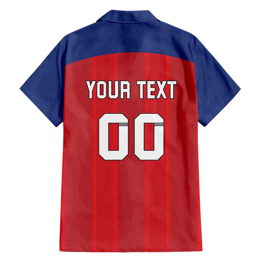 Custom Liechtenstein Football Family Matching Off Shoulder Short Dress and Hawaiian Shirt Come On The Blue-Reds