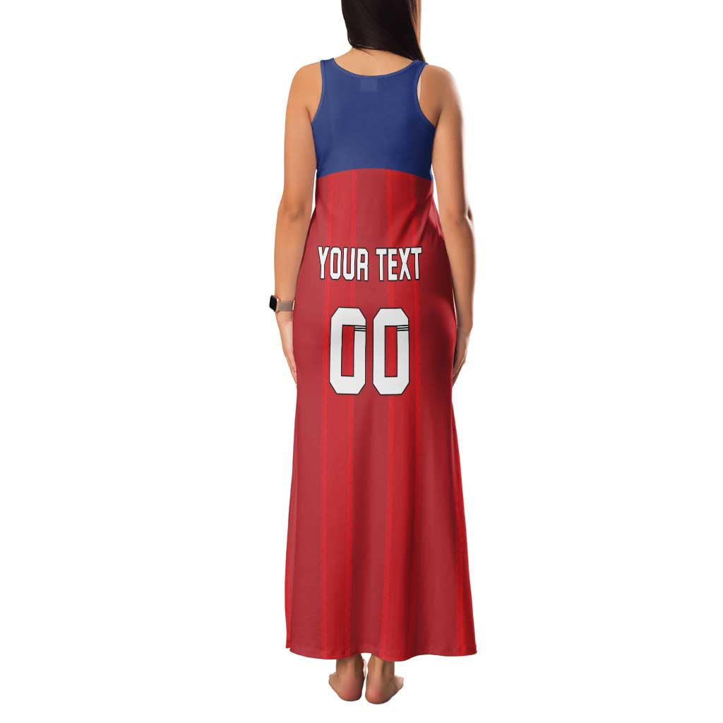 Custom Liechtenstein Football Family Matching Tank Maxi Dress and Hawaiian Shirt Come On The Blue-Reds