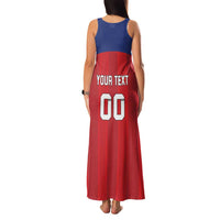 Custom Liechtenstein Football Family Matching Tank Maxi Dress and Hawaiian Shirt Come On The Blue-Reds