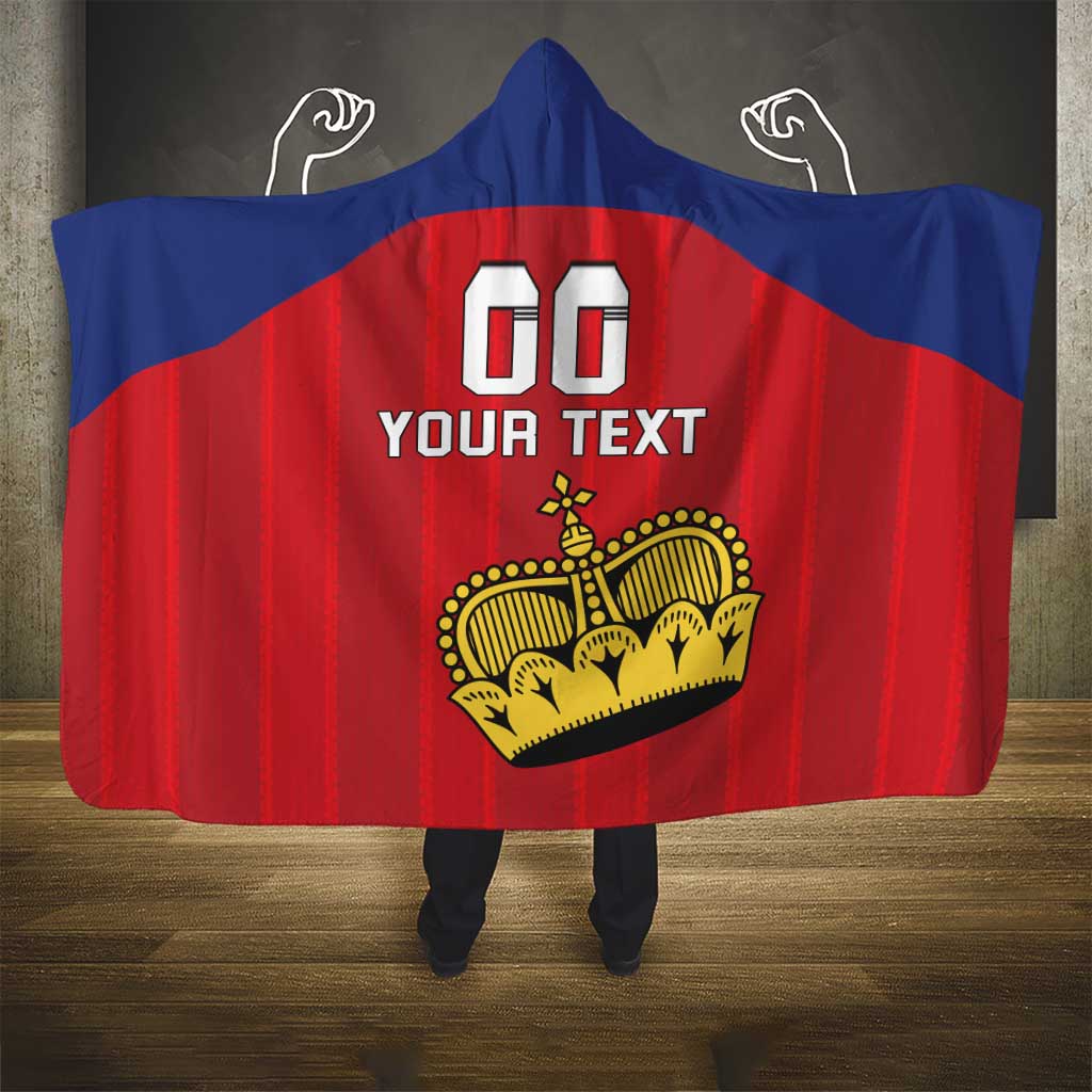 Custom Liechtenstein Football Hooded Blanket Come On The Blue-Reds