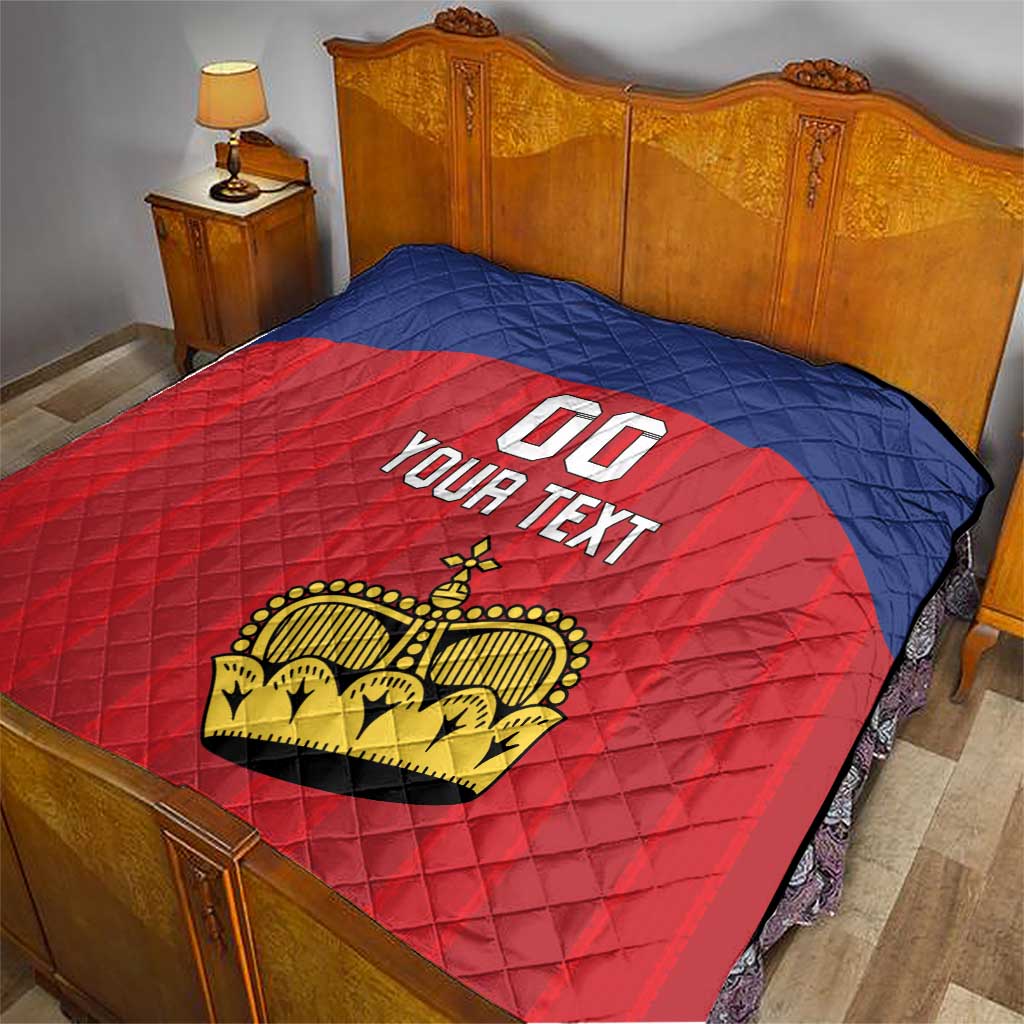 Custom Liechtenstein Football Quilt Come On The Blue-Reds