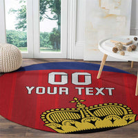 Custom Liechtenstein Football Round Carpet Come On The Blue-Reds