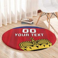 Custom Liechtenstein Football Round Carpet Come On The Blue-Reds