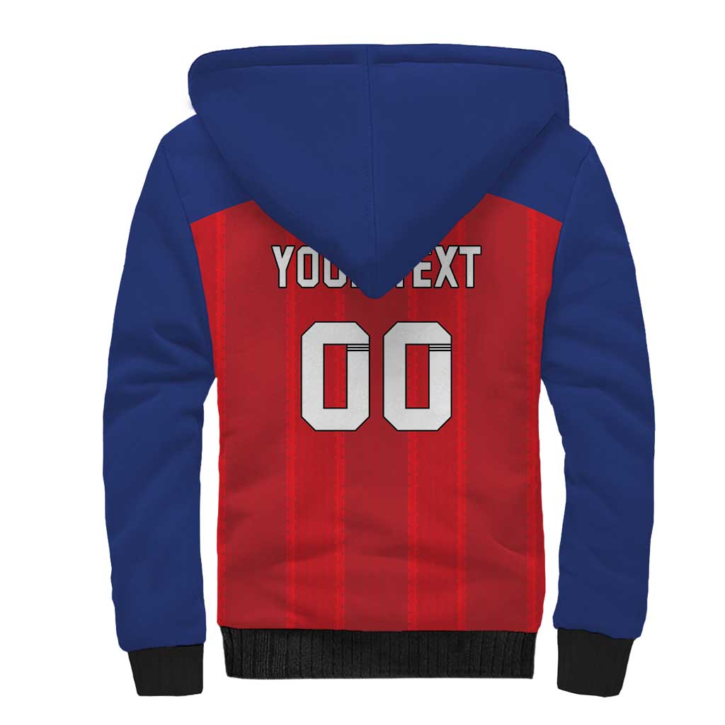 Custom Liechtenstein Football Sherpa Hoodie Come On The Blue-Reds