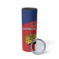 Custom Liechtenstein Football Skinny Tumbler Come On The Blue-Reds
