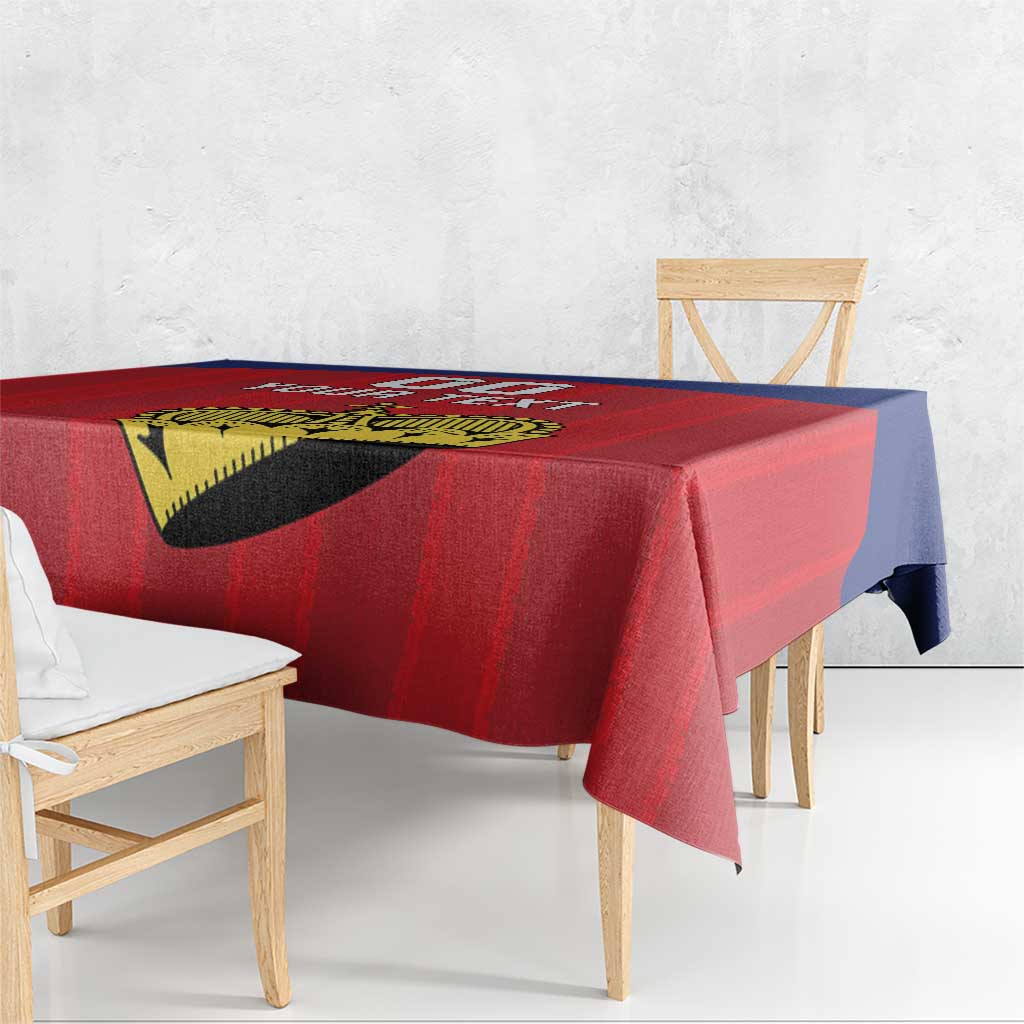 Custom Liechtenstein Football Tablecloth Come On The Blue-Reds