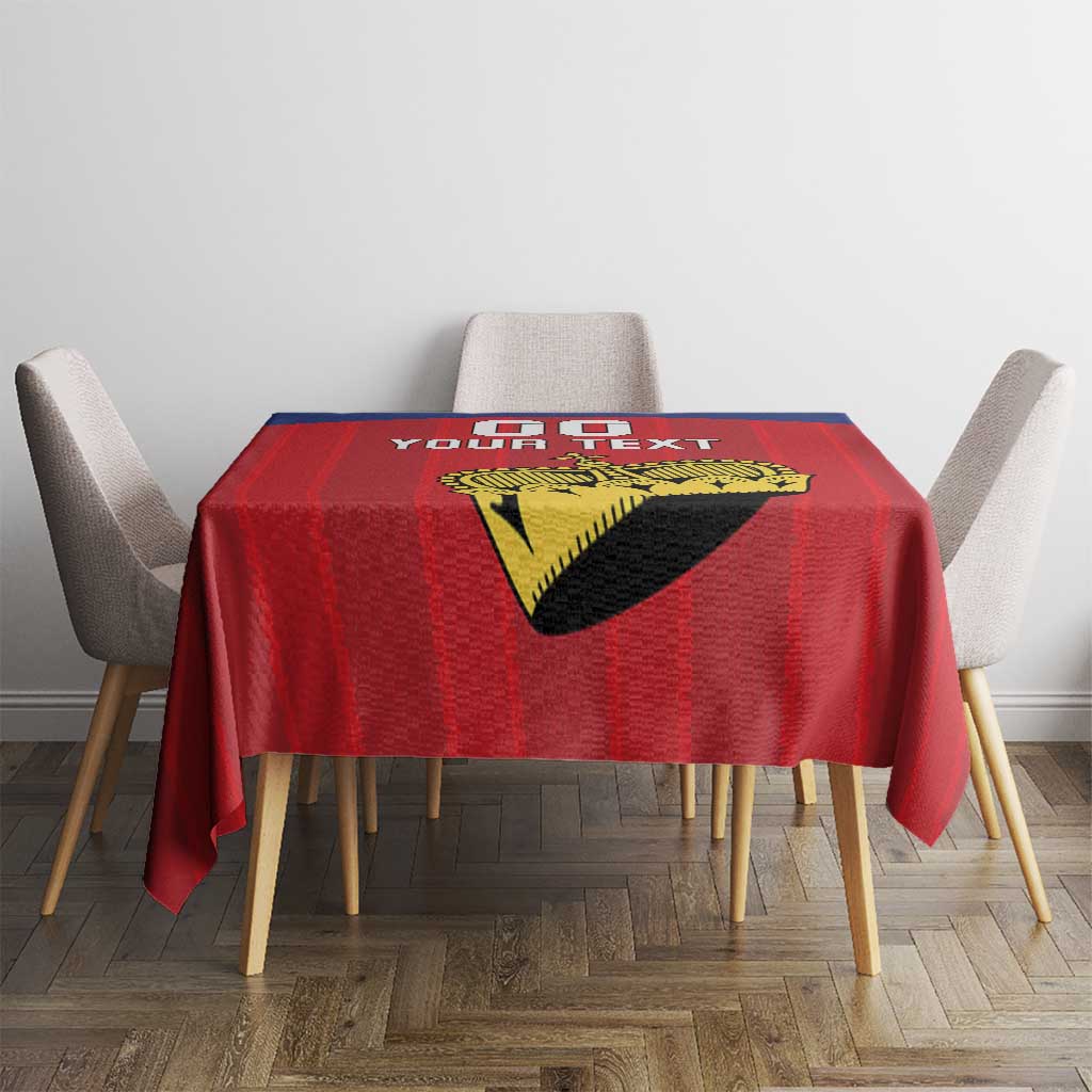 Custom Liechtenstein Football Tablecloth Come On The Blue-Reds