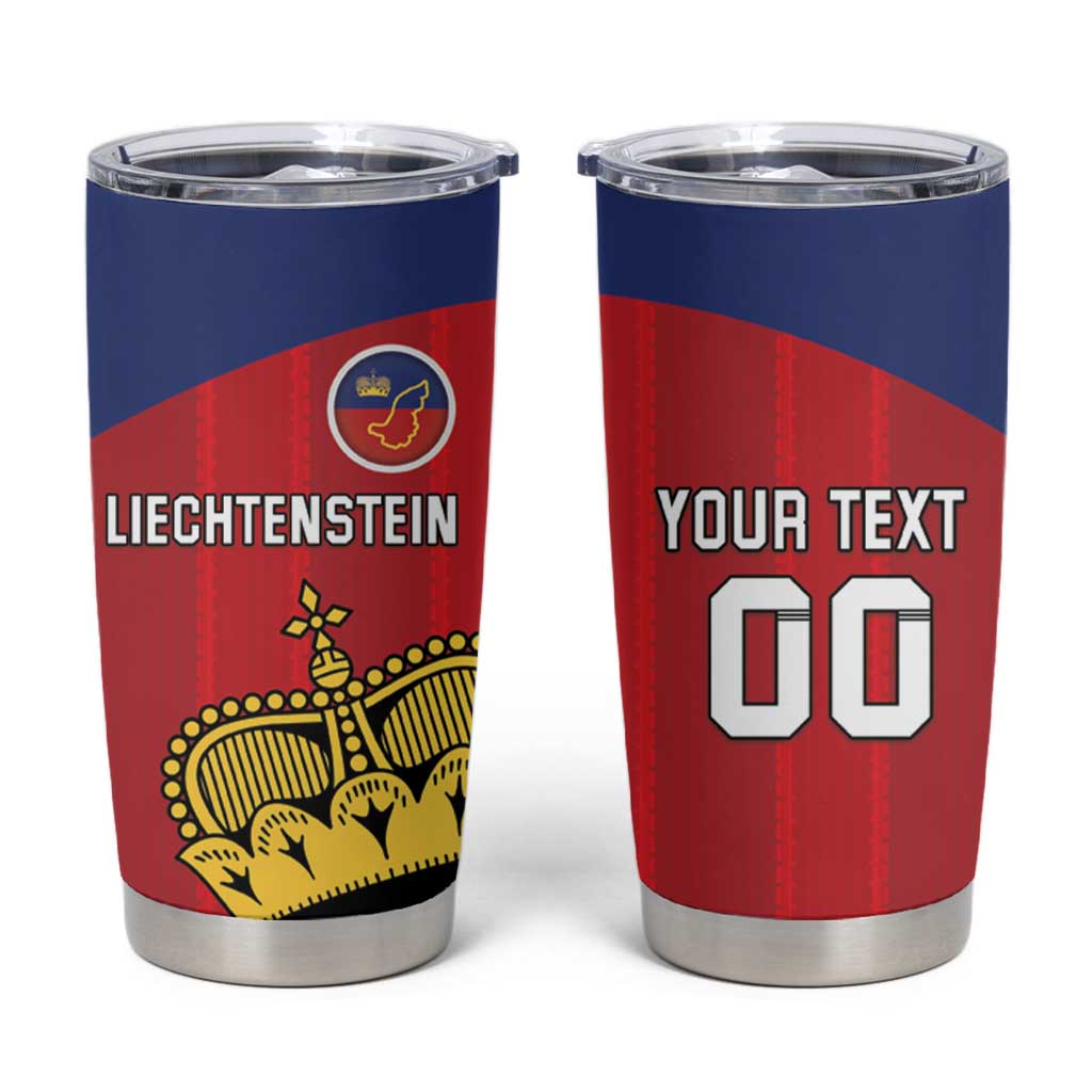 Custom Liechtenstein Football Tumbler Cup Come On The Blue-Reds