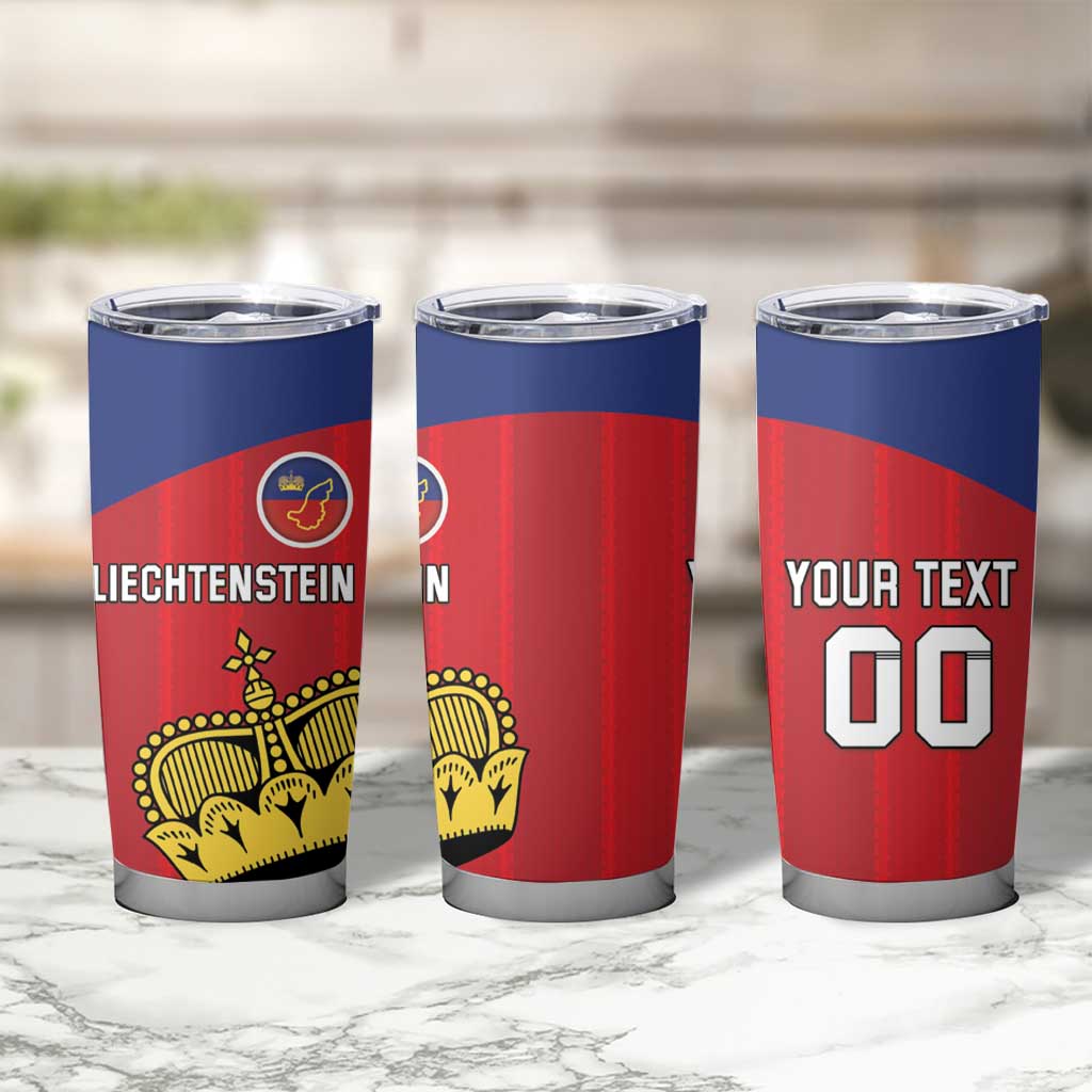 Custom Liechtenstein Football Tumbler Cup Come On The Blue-Reds
