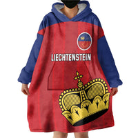 Custom Liechtenstein Football Wearable Blanket Hoodie Come On The Blue-Reds