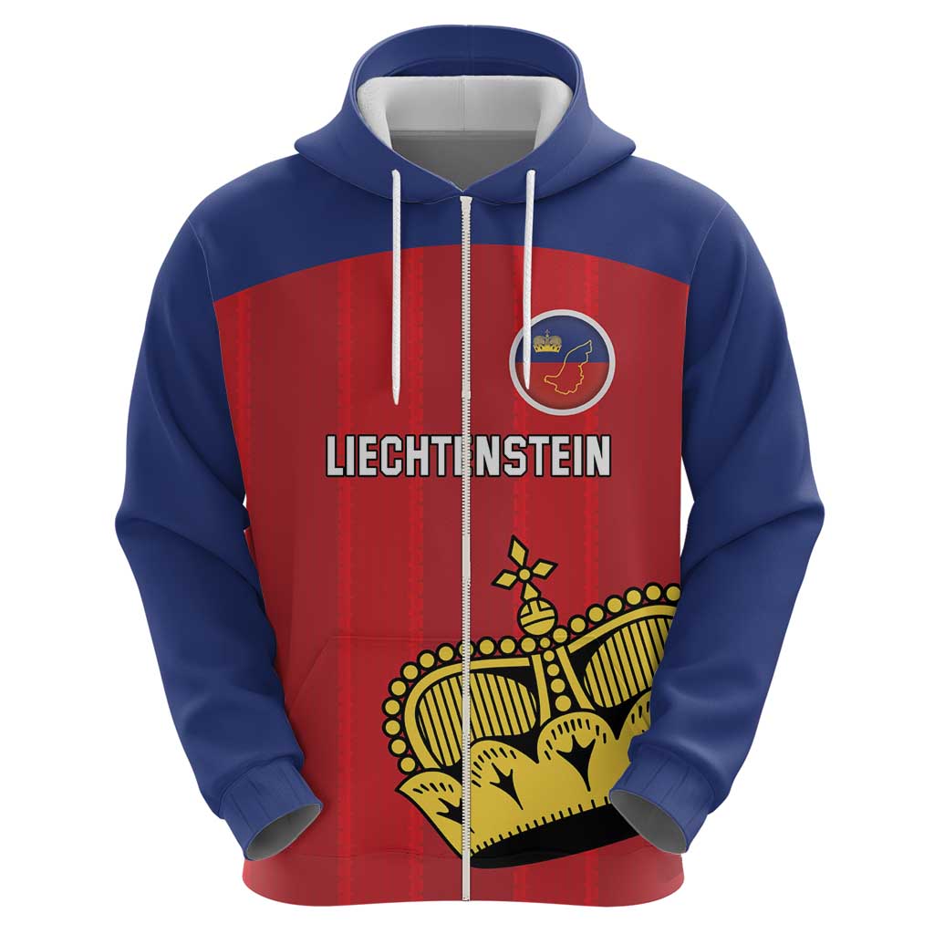 Custom Liechtenstein Football Zip Hoodie Come On The Blue-Reds