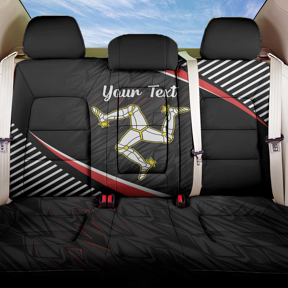 Personalized Isle of Man Back Car Seat Cover Quocunque Jeceris Stabit