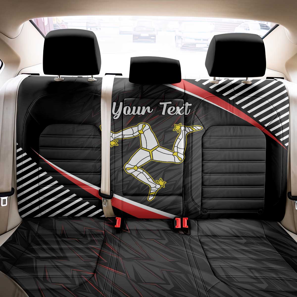 Personalized Isle of Man Back Car Seat Cover Quocunque Jeceris Stabit