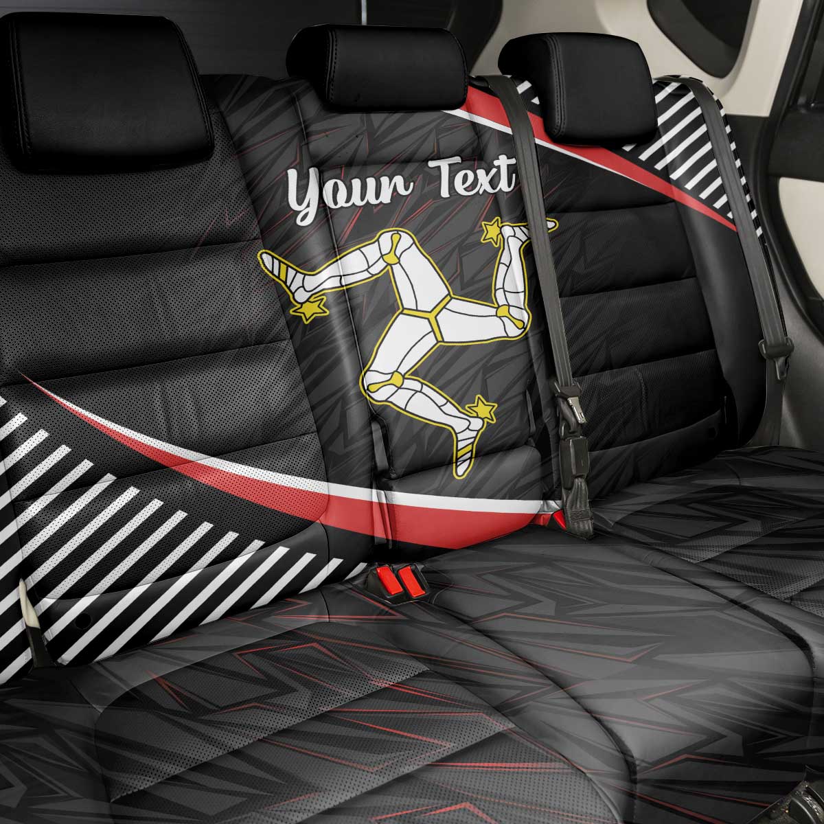 Personalized Isle of Man Back Car Seat Cover Quocunque Jeceris Stabit