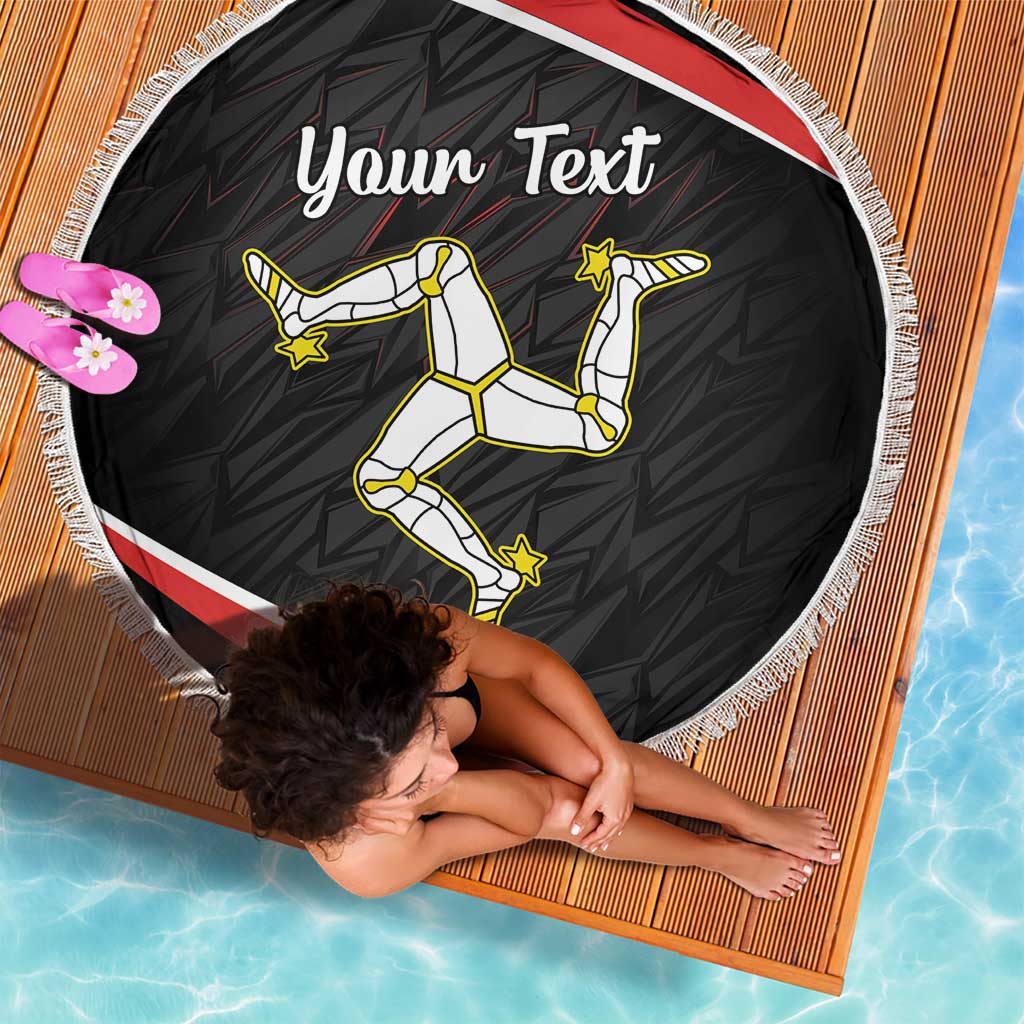 Personalized Isle of Man Beach Blanket Quocunque Jeceris Stabit