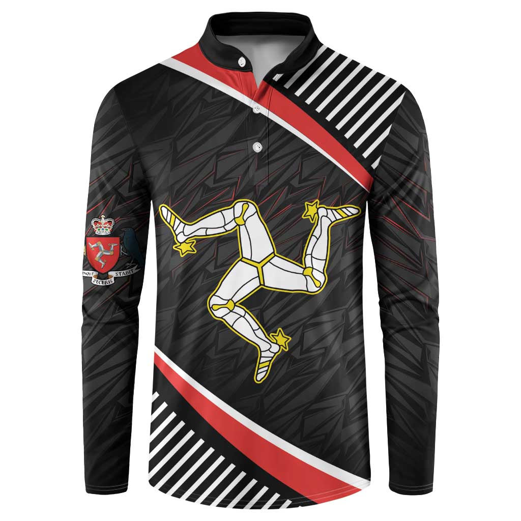 Personalized Isle of Man Button Sweatshirt Quocunque Jeceris Stabit