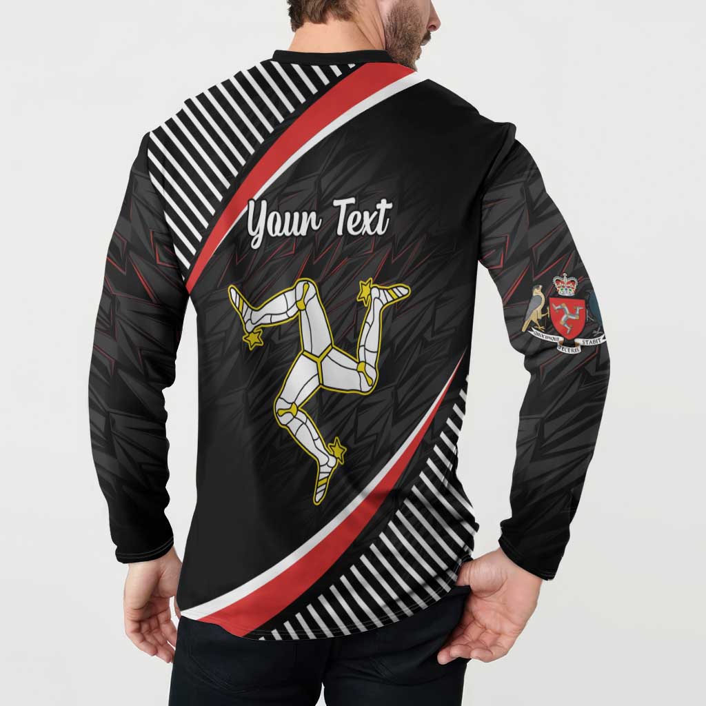 Personalized Isle of Man Button Sweatshirt Quocunque Jeceris Stabit