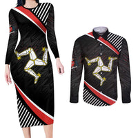 Personalized Isle of Man Couples Matching Long Sleeve Bodycon Dress and Long Sleeve Button Shirt Quocunque Jeceris Stabit