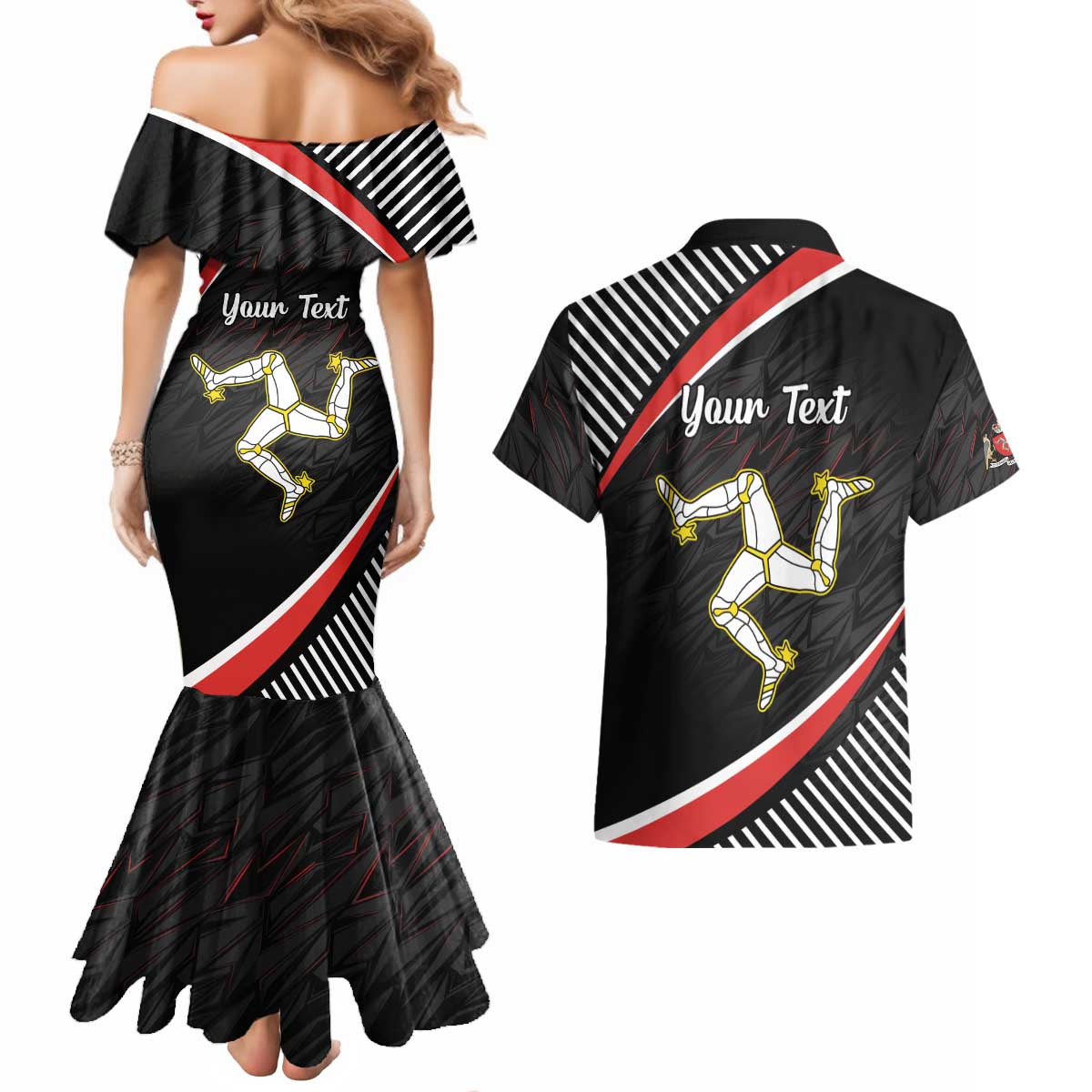 Personalized Isle of Man Couples Matching Mermaid Dress and Hawaiian Shirt Quocunque Jeceris Stabit