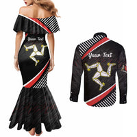 Personalized Isle of Man Couples Matching Mermaid Dress and Long Sleeve Button Shirt Quocunque Jeceris Stabit