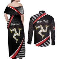 Personalized Isle of Man Couples Matching Off Shoulder Maxi Dress and Long Sleeve Button Shirt Quocunque Jeceris Stabit
