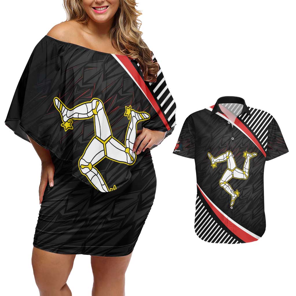 Personalized Isle of Man Couples Matching Off Shoulder Short Dress and Hawaiian Shirt Quocunque Jeceris Stabit