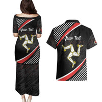 Personalized Isle of Man Couples Matching Puletasi and Hawaiian Shirt Quocunque Jeceris Stabit