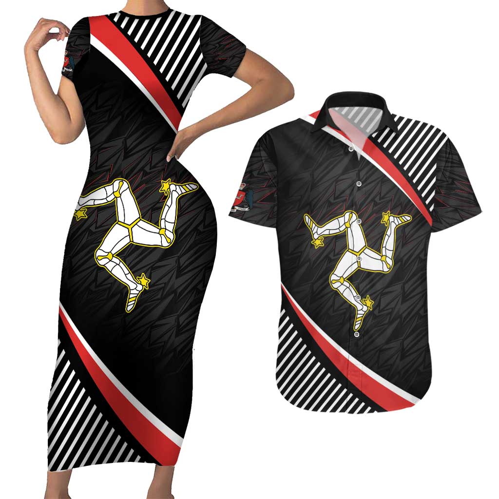 Personalized Isle of Man Couples Matching Short Sleeve Bodycon Dress and Hawaiian Shirt Quocunque Jeceris Stabit