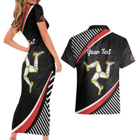 Personalized Isle of Man Couples Matching Short Sleeve Bodycon Dress and Hawaiian Shirt Quocunque Jeceris Stabit
