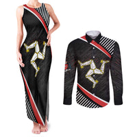 Personalized Isle of Man Couples Matching Tank Maxi Dress and Long Sleeve Button Shirt Quocunque Jeceris Stabit