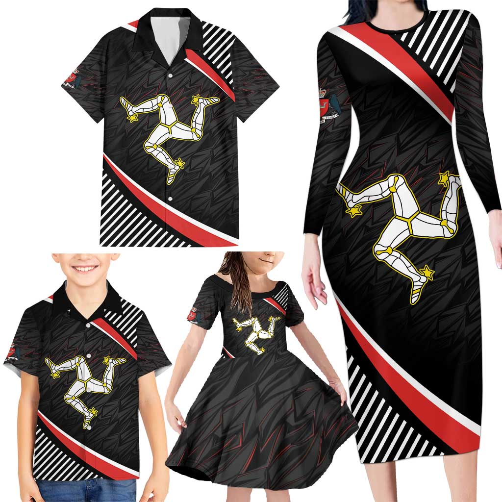 Personalized Isle of Man Family Matching Long Sleeve Bodycon Dress and Hawaiian Shirt Quocunque Jeceris Stabit