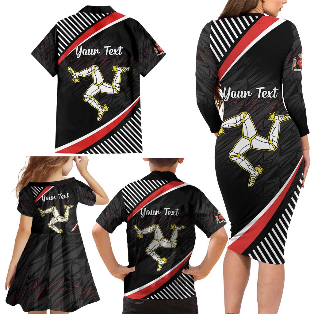 Personalized Isle of Man Family Matching Long Sleeve Bodycon Dress and Hawaiian Shirt Quocunque Jeceris Stabit