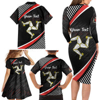 Personalized Isle of Man Family Matching Long Sleeve Bodycon Dress and Hawaiian Shirt Quocunque Jeceris Stabit
