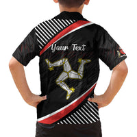 Personalized Isle of Man Family Matching Off The Shoulder Long Sleeve Dress and Hawaiian Shirt Quocunque Jeceris Stabit