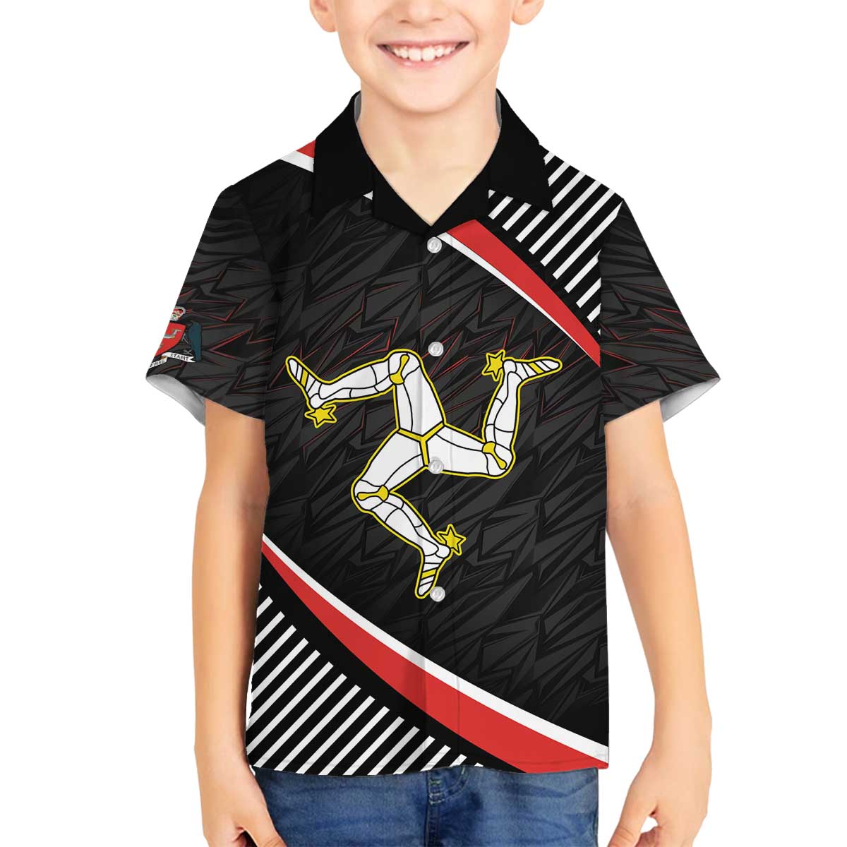 Personalized Isle of Man Family Matching Off The Shoulder Long Sleeve Dress and Hawaiian Shirt Quocunque Jeceris Stabit