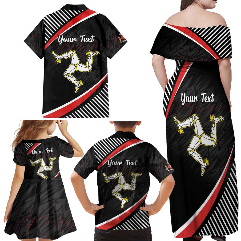 Personalized Isle of Man Family Matching Off Shoulder Maxi Dress and Hawaiian Shirt Quocunque Jeceris Stabit