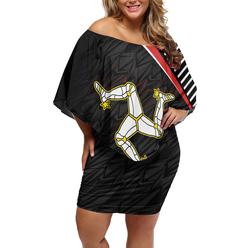 Personalized Isle of Man Family Matching Off Shoulder Short Dress and Hawaiian Shirt Quocunque Jeceris Stabit