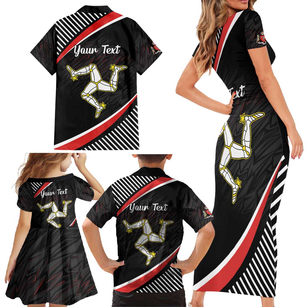 Personalized Isle of Man Family Matching Short Sleeve Bodycon Dress and Hawaiian Shirt Quocunque Jeceris Stabit