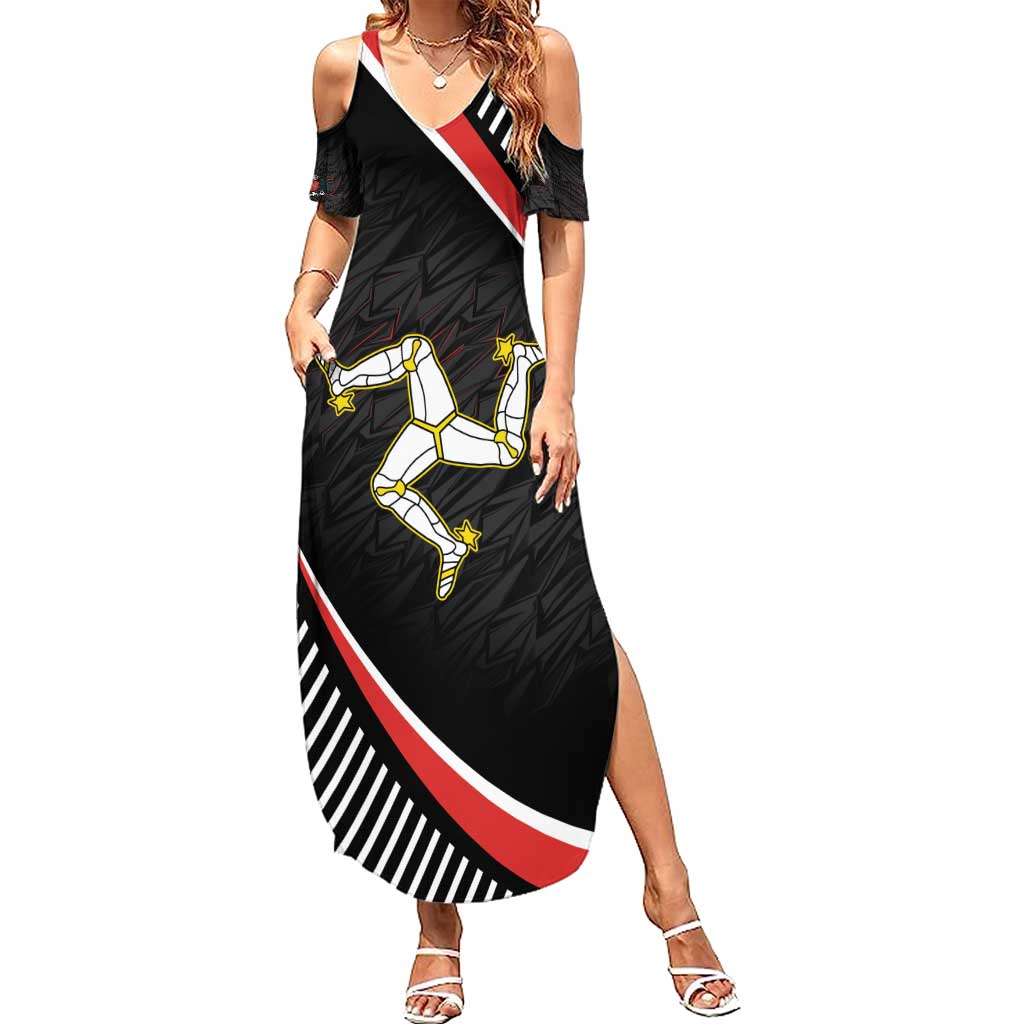 Personalized Isle of Man Family Matching Summer Maxi Dress and Hawaiian Shirt Quocunque Jeceris Stabit