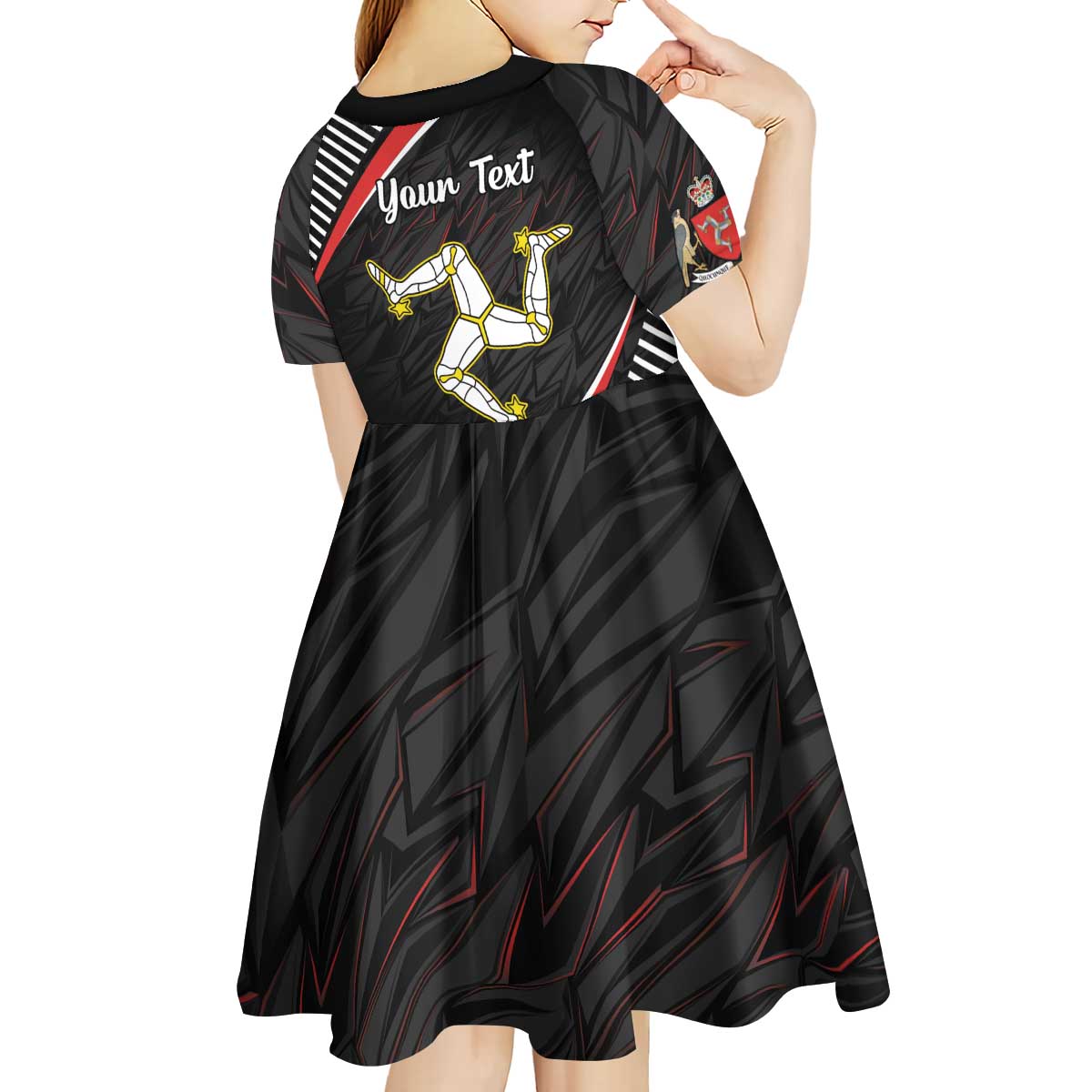Personalized Isle of Man Kid Short Sleeve Dress Quocunque Jeceris Stabit