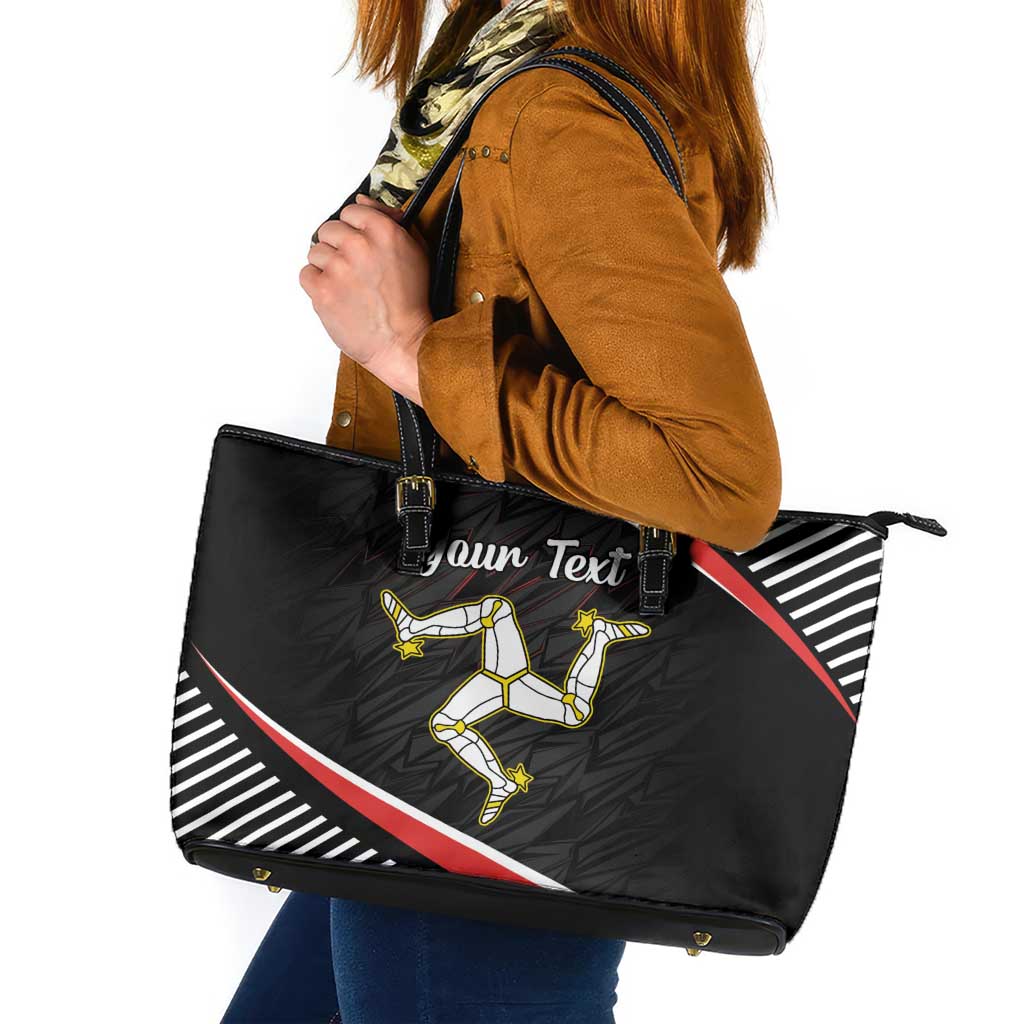 Personalized Isle of Man Leather Tote Bag Quocunque Jeceris Stabit