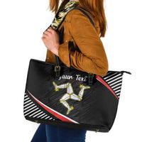 Personalized Isle of Man Leather Tote Bag Quocunque Jeceris Stabit