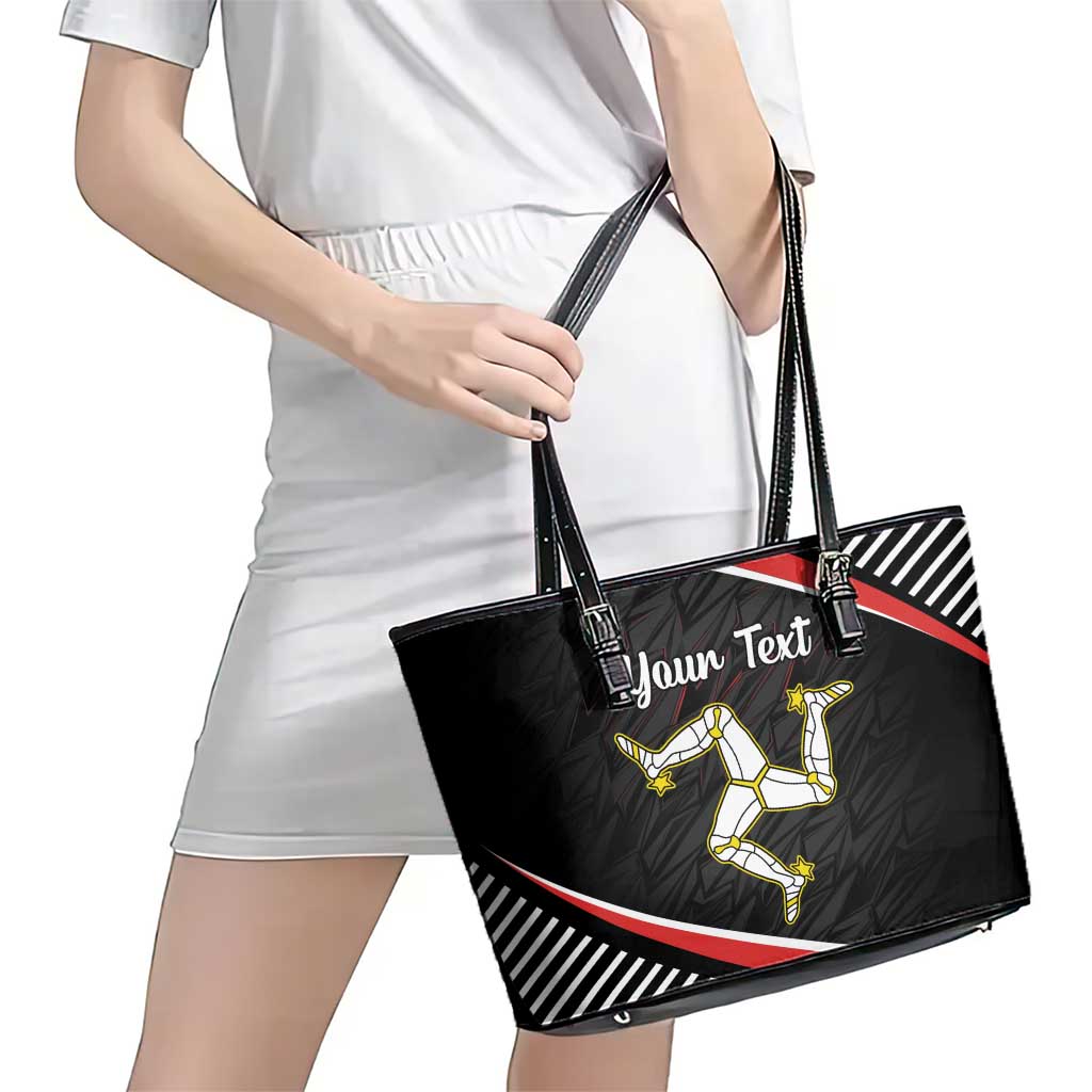 Personalized Isle of Man Leather Tote Bag Quocunque Jeceris Stabit