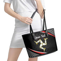Personalized Isle of Man Leather Tote Bag Quocunque Jeceris Stabit